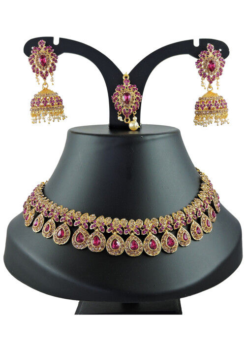 Stones Studded Choker Necklace Set