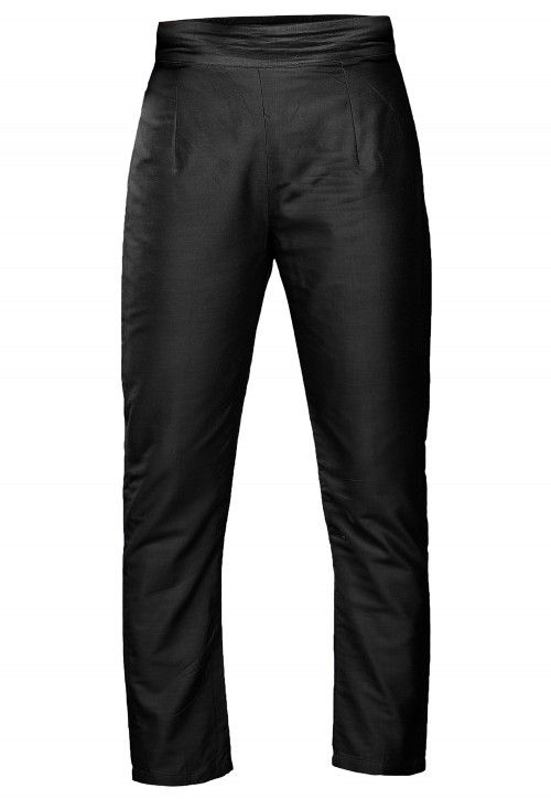Plain Art Silk Trouser in Black