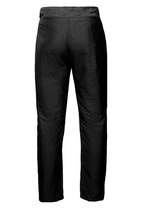 Plain Art Silk Trouser in Black