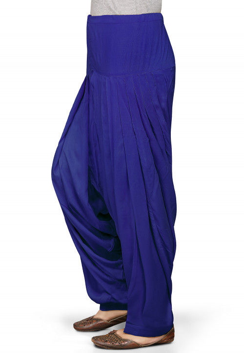 Plain Rayon Patiala in Royal Blue