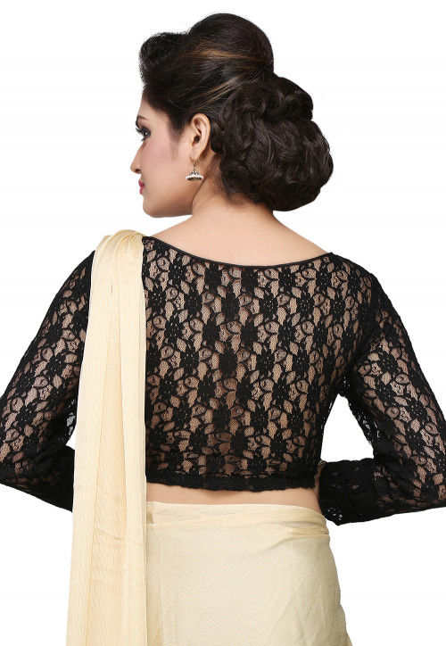 Georgette and Chantelle Net Blouse in Black