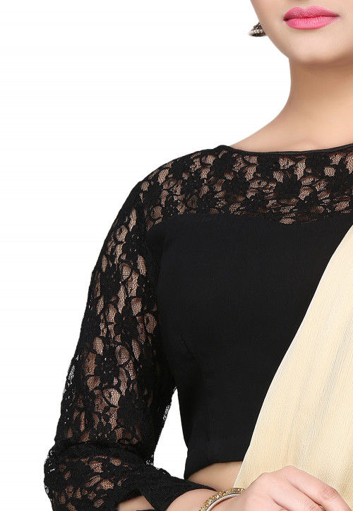 Georgette and Chantelle Net Blouse in Black