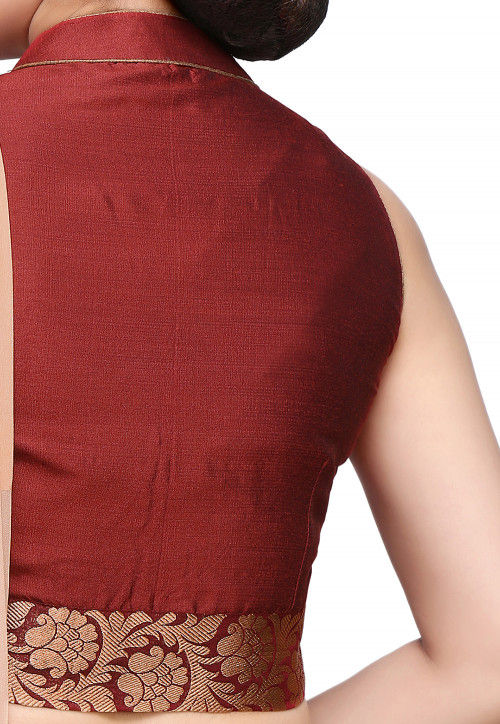 Deep Maroon Silk Cotton Blouse main image 1