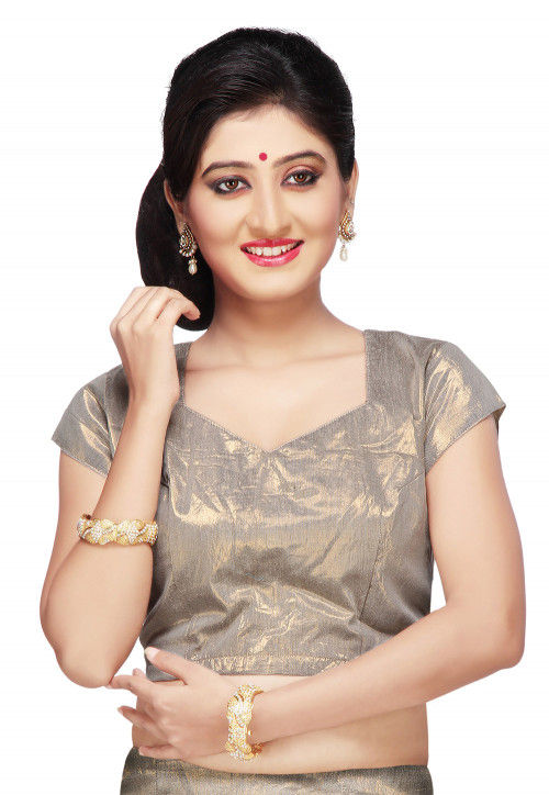 Cotton Shimmer Blouse in Gold