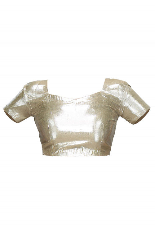 Buy Art Silk Shimmer Blouse in Gold Online : UJN482 - Utsav Fashion