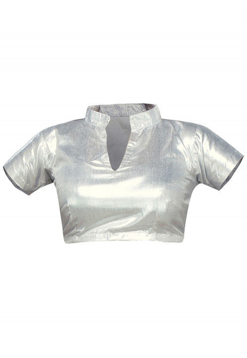 Shimmer Art Silk Blouse in silver
