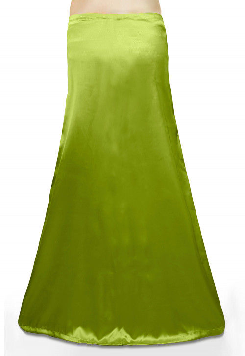 Plain Satin Readymade Petticoat in Light Green