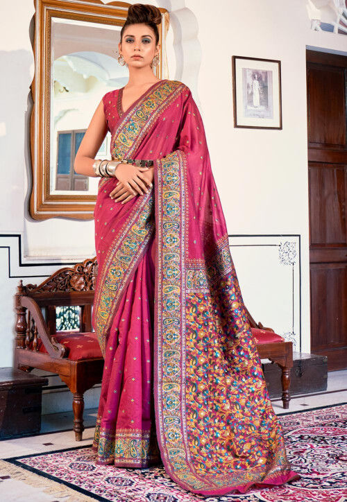 $129 - $193 - Magenta Dimond Saree and Magenta Dimond Sari Online Shopping