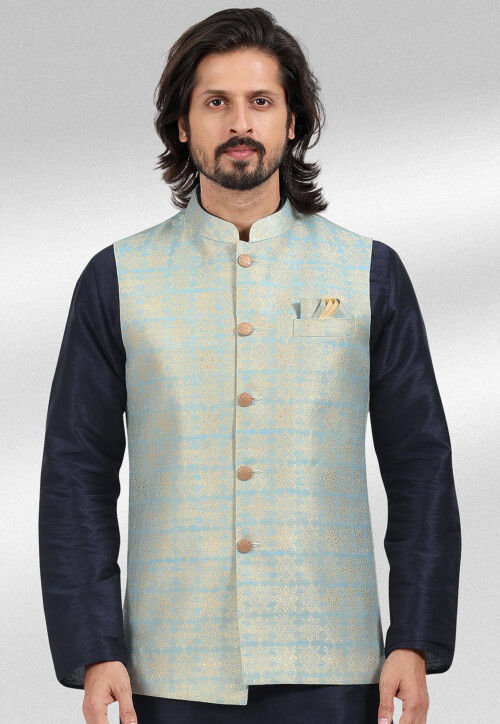 Impressive Sky Blue Colored Designer Menswear Jacket