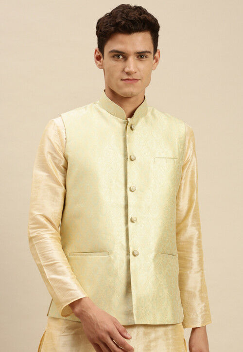 Brown Cotton Khadi Nehru jacket – TJORI