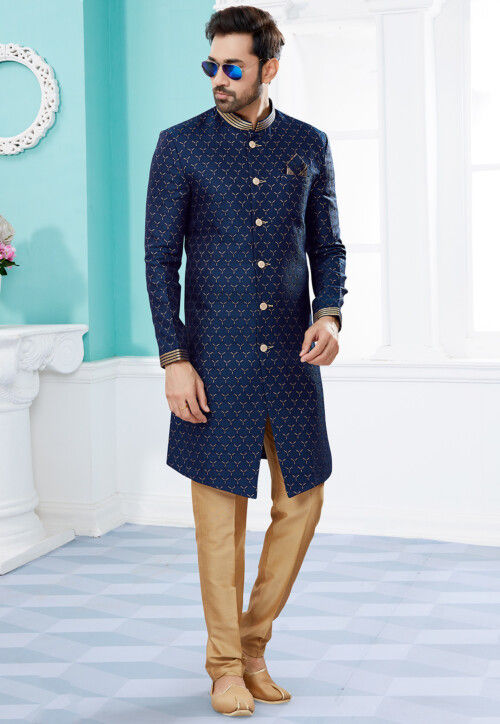 Blue sherwani shop