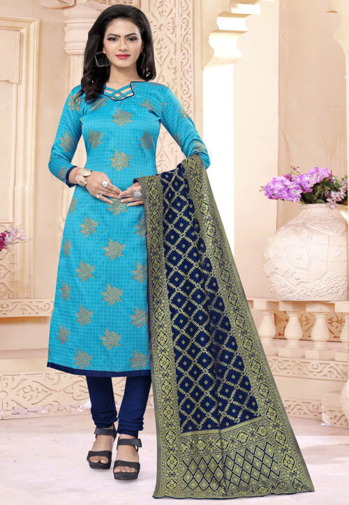 Sky blue churidar online store