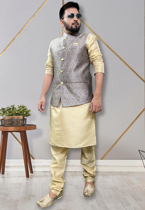 Buy Men Regular Fit Kurta & Churidar Set Online at Best Prices in India
