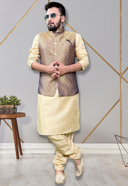 Light golden kurta pajama clearance