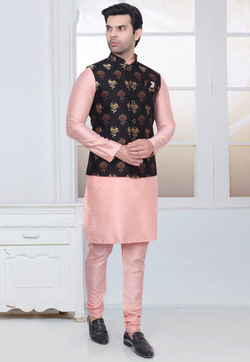 Pink kurta black pajama outlet