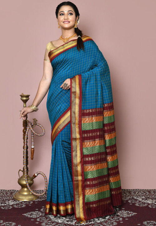 Woven Art Silk Saree in Blue