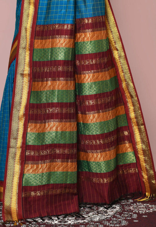 Woven Art Silk Saree in Blue