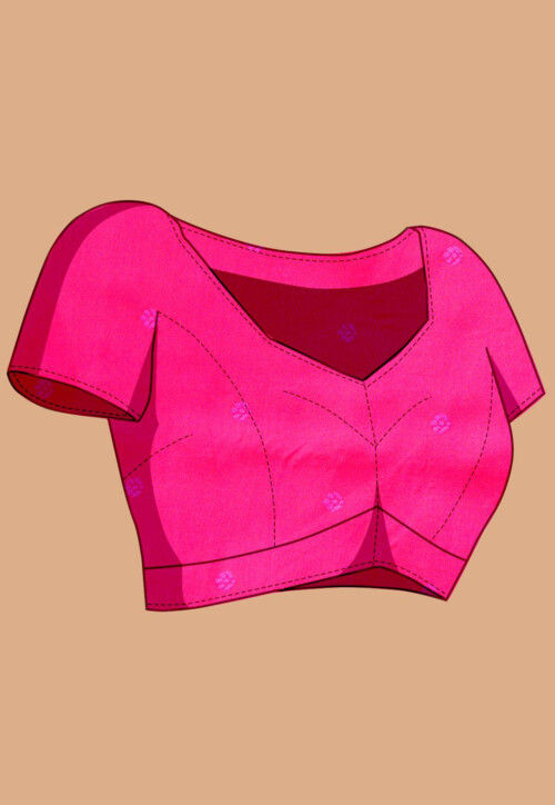 Woven Art Silk Saree in Fuchsia