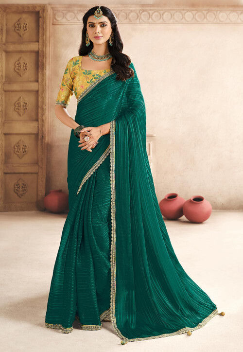 Woven Art Silk Saree in Green