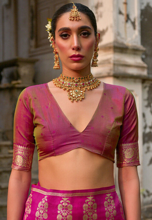 Woven Art Silk Saree in Light Green