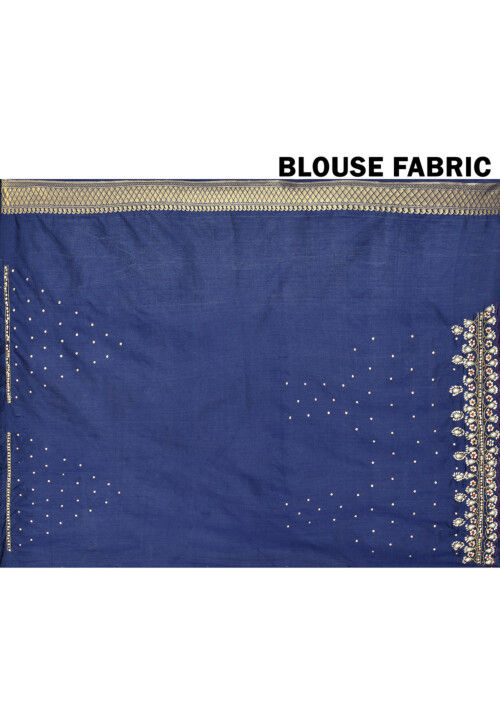 Woven Art Silk Saree in Navy Blue