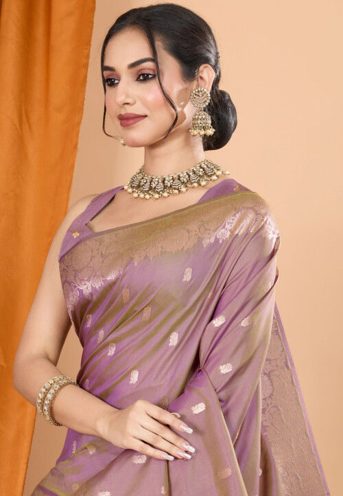 Woven Art Silk Saree in Purple