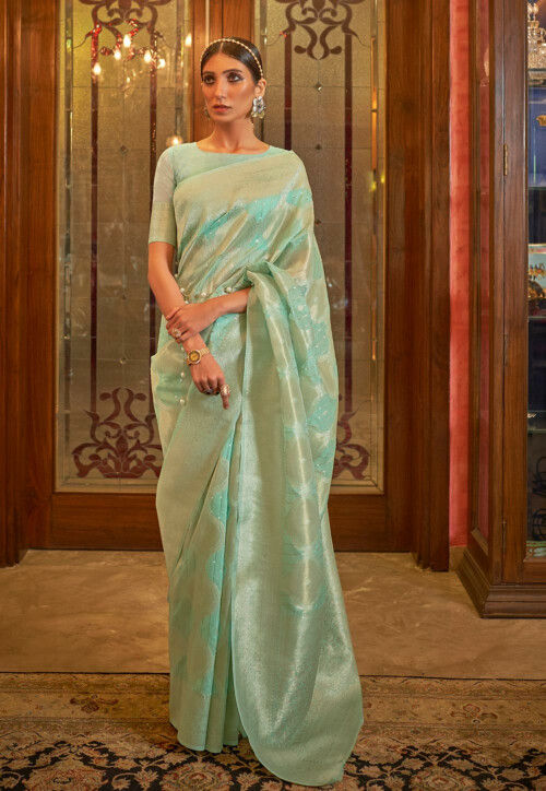 Trendy mint green silk wedding saree - G3-WSA54940 | G3fashion.com