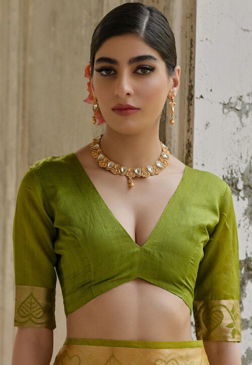 Woven Art Silk Saree in Yellow