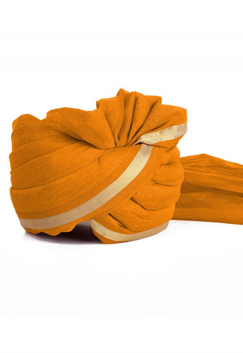 Buy Woven Chanderi Silk Turban in Mustard Online : MJX391 - Utsav Fashion