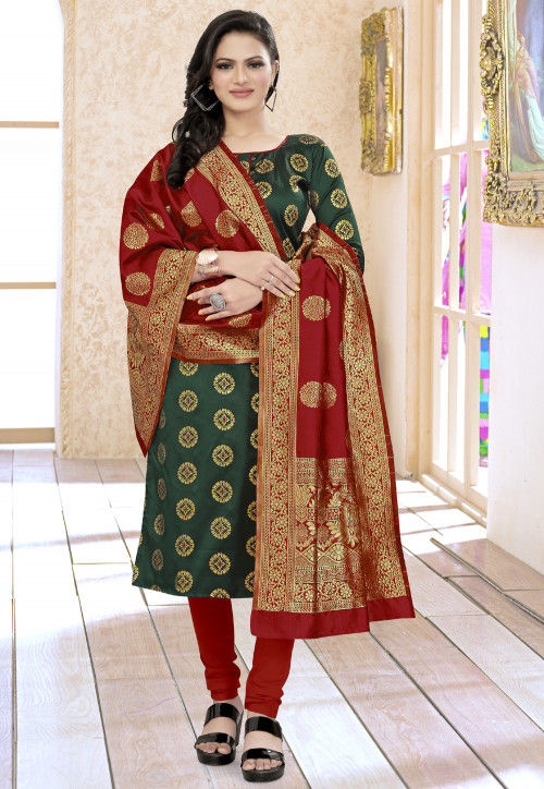 Cotton clearance silk churidar