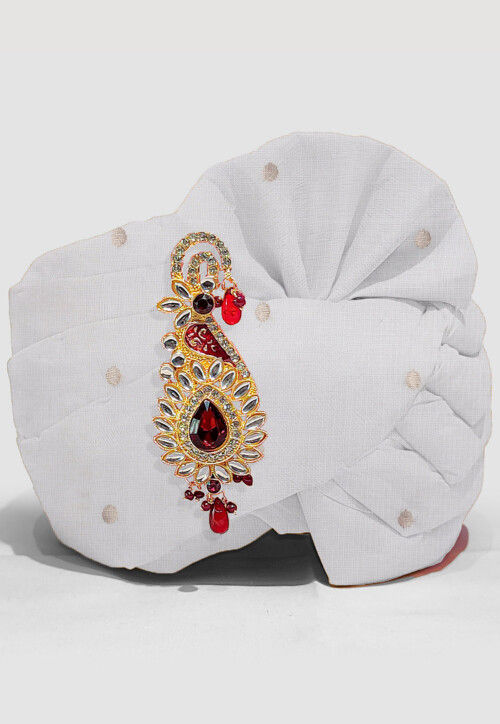 Woven Kota Doria Unisex Turban in White