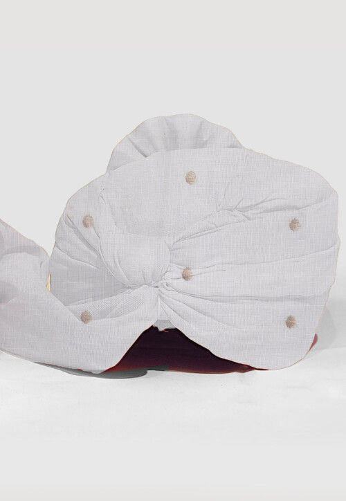Woven Kota Doria Unisex Turban in White