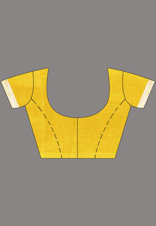 Woven Linen Saree in Yellow