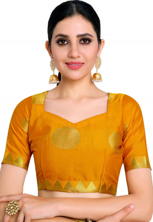 Buy Woven Mysore Crepe Silk Saree in Mustard Online : SNGA2888 - Utsav ...