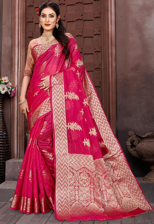 Pink Color Pure Silk Organza Saree - Byhand Kochi