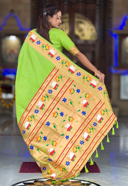 Paithani Saree in Light Green