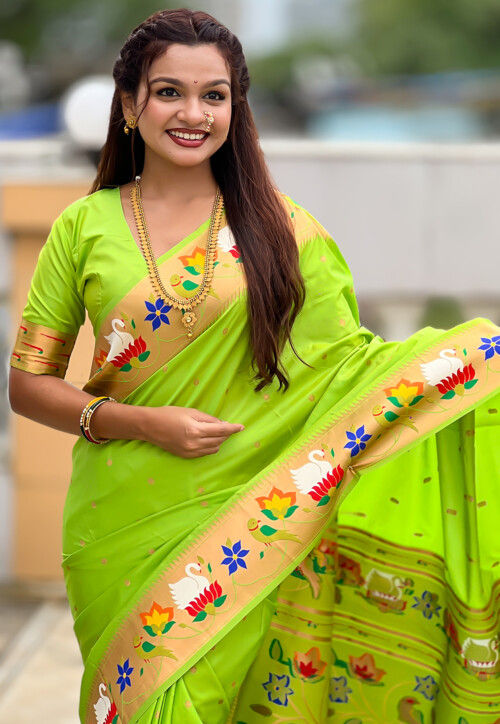 Paithani Saree in Light Green