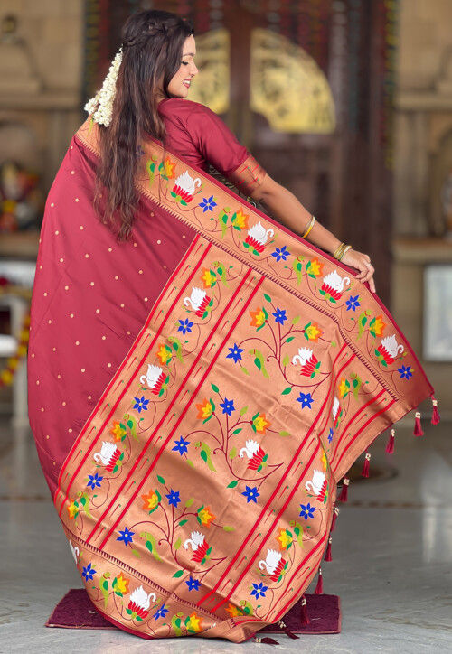 Paithani Saree in Maroon