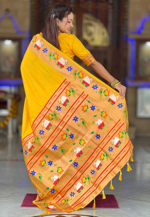 Paithani Saree in Yellow