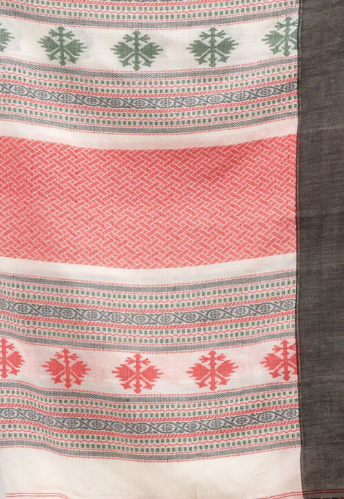 Woven Pure Cotton Saree in White