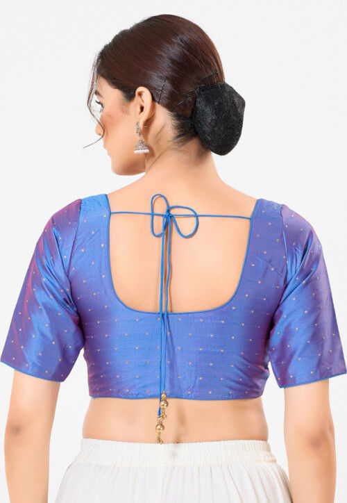 Buy Woven Taffeta Silk Blouse in Blue Online : UGX1603 - Utsav Fashion
