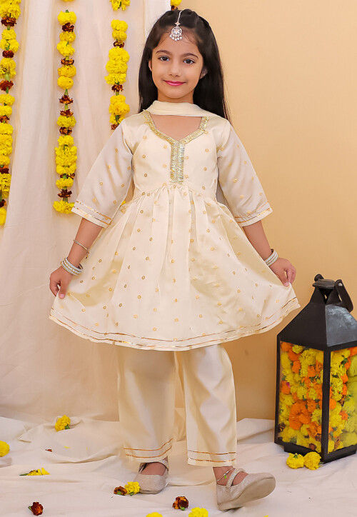 Woven Taffeta Silk Jacquard in Cream