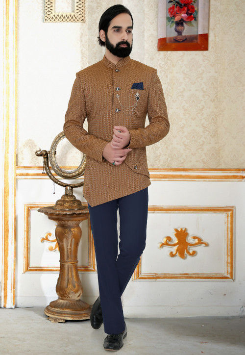 Rosewood Color Kimkhab Half Jodhpuri Jacket With Kurta Pajama Set, Modi  Jacket, Mens Koti, नेहरू जैकेट - Rajanyas Ecommerce Private Limited, Yamuna  Nagar | ID: 27530754033