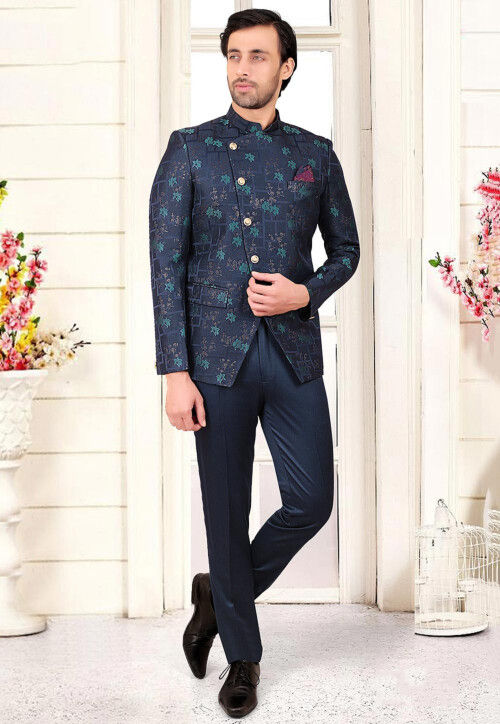 Navy blue jodhpuri sale suit