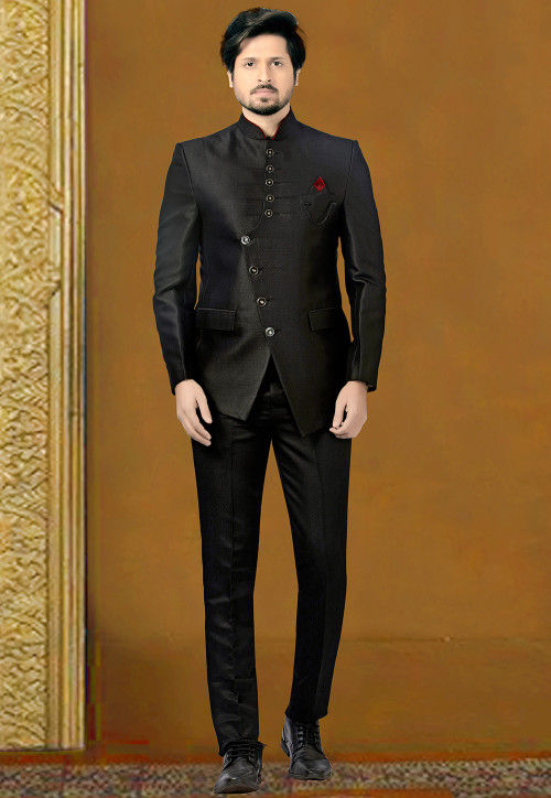 shoes with black jodhpuri suit