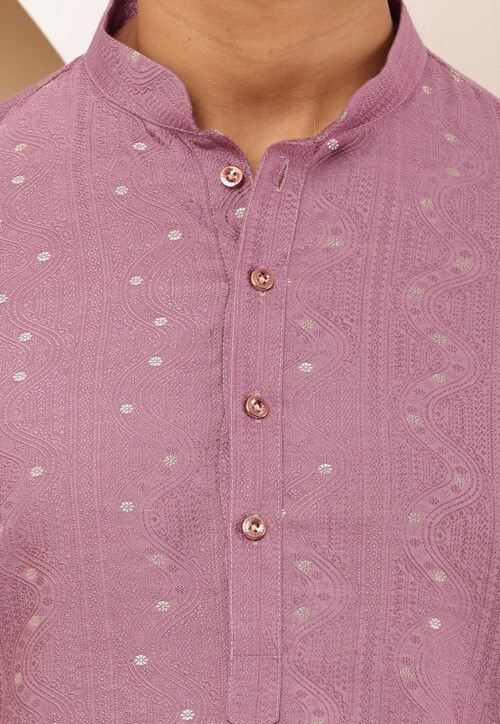 Woven Viscose Rayon Kurta Set in Dusty Purple