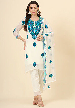 Aari work salwar suits deals