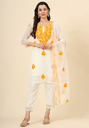 Georgette Aari Work Salwar Kameez Buy Designer Indian Suits for Women Online Utsav Fashion