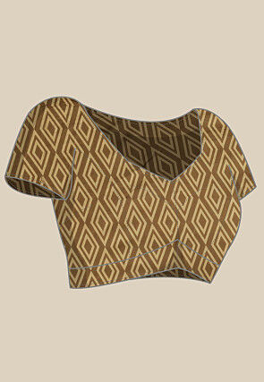 Ajrakh Printed Cotton Saree in Maroon