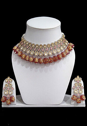 American Diamond Studdded Choker Necklace Set